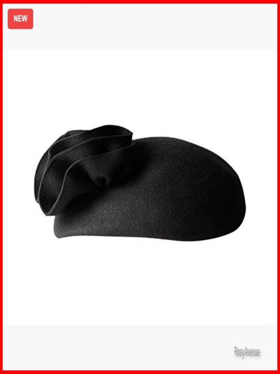 Wool Fascinator Hat with Pearl Trim for Formal Occasions